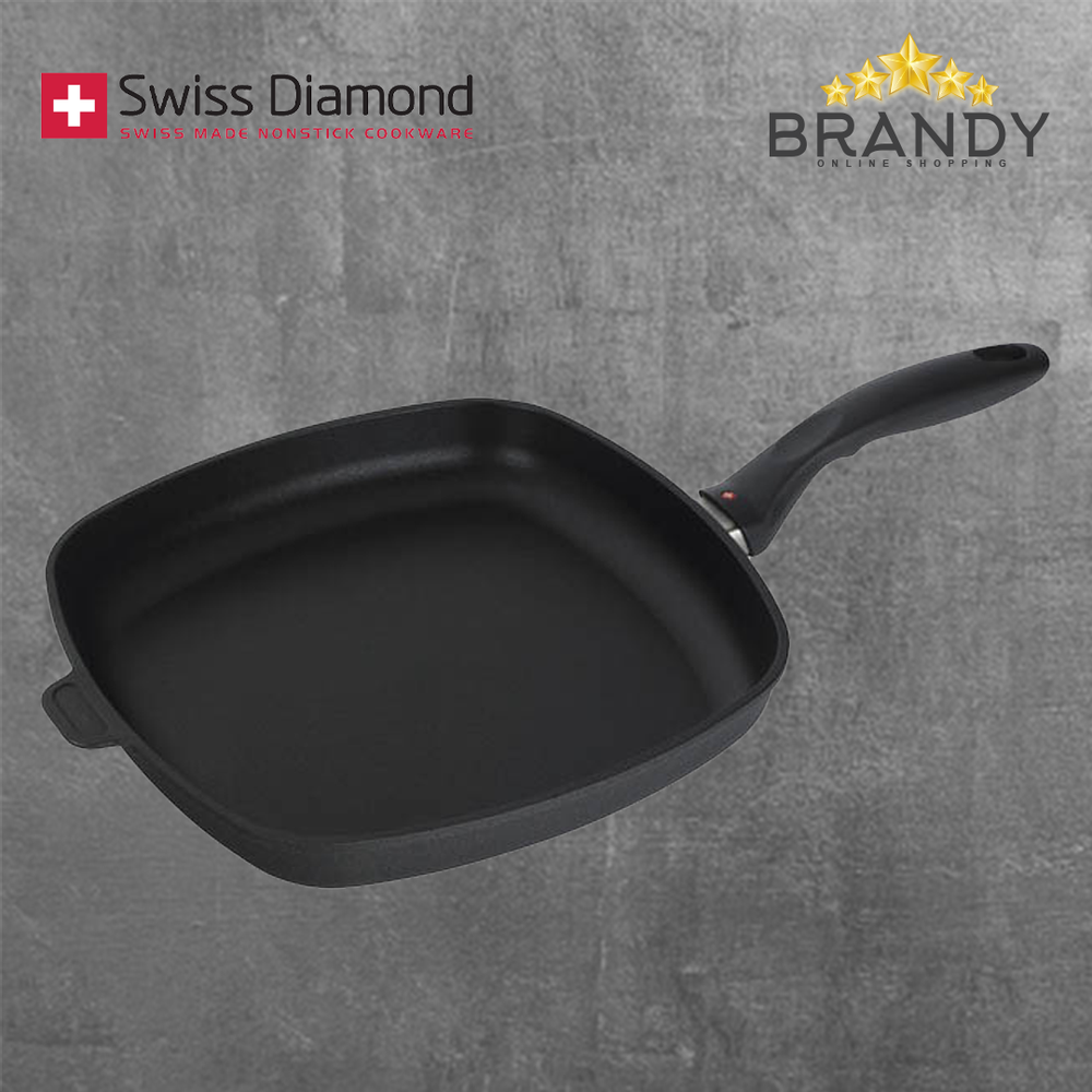 Diamond Square Grill 28cm Non-Stick Black