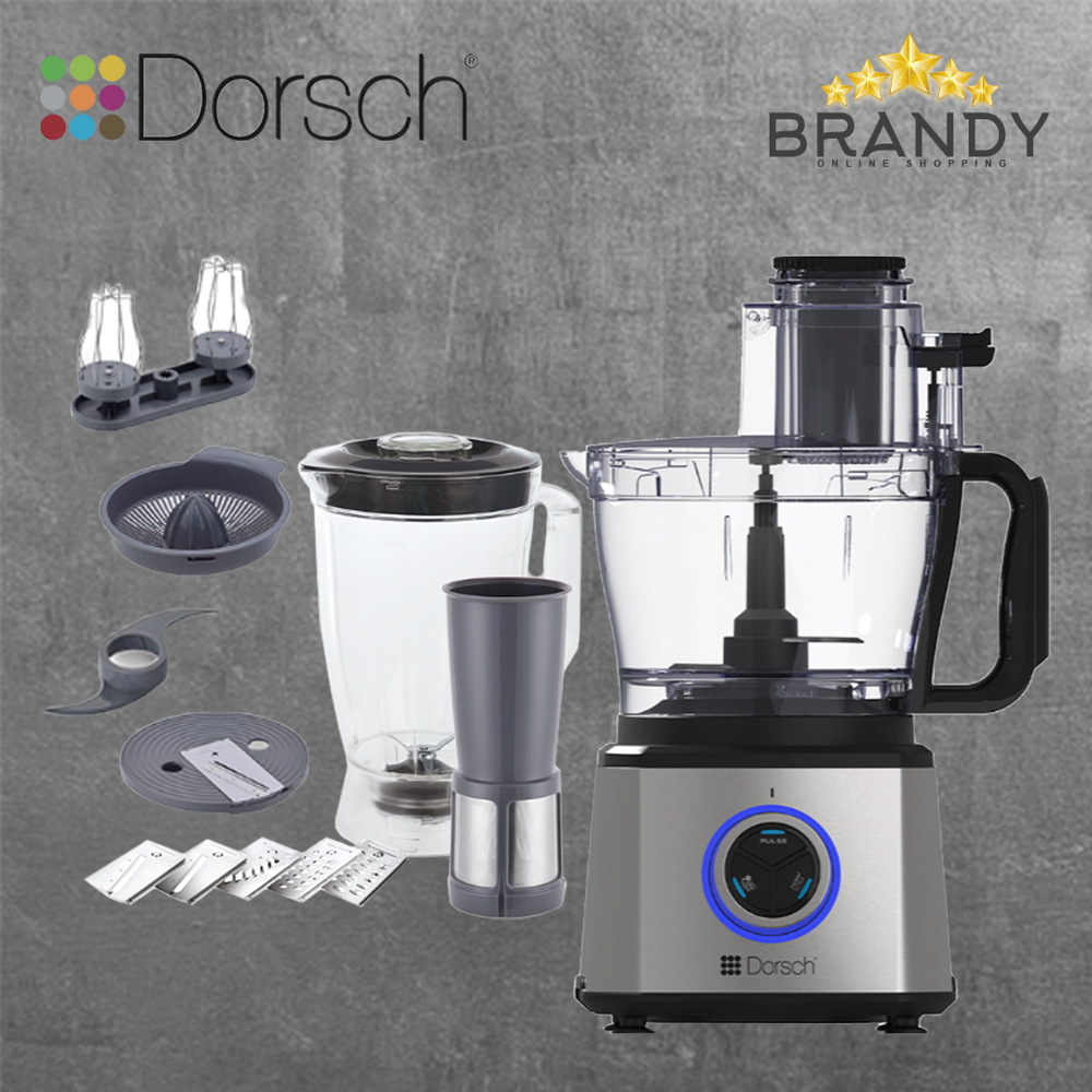 Dorsch Food Processor 2.4L DH-07210 - 1000W Silver Black + Free Pyrex Oven Roaster with lid-3