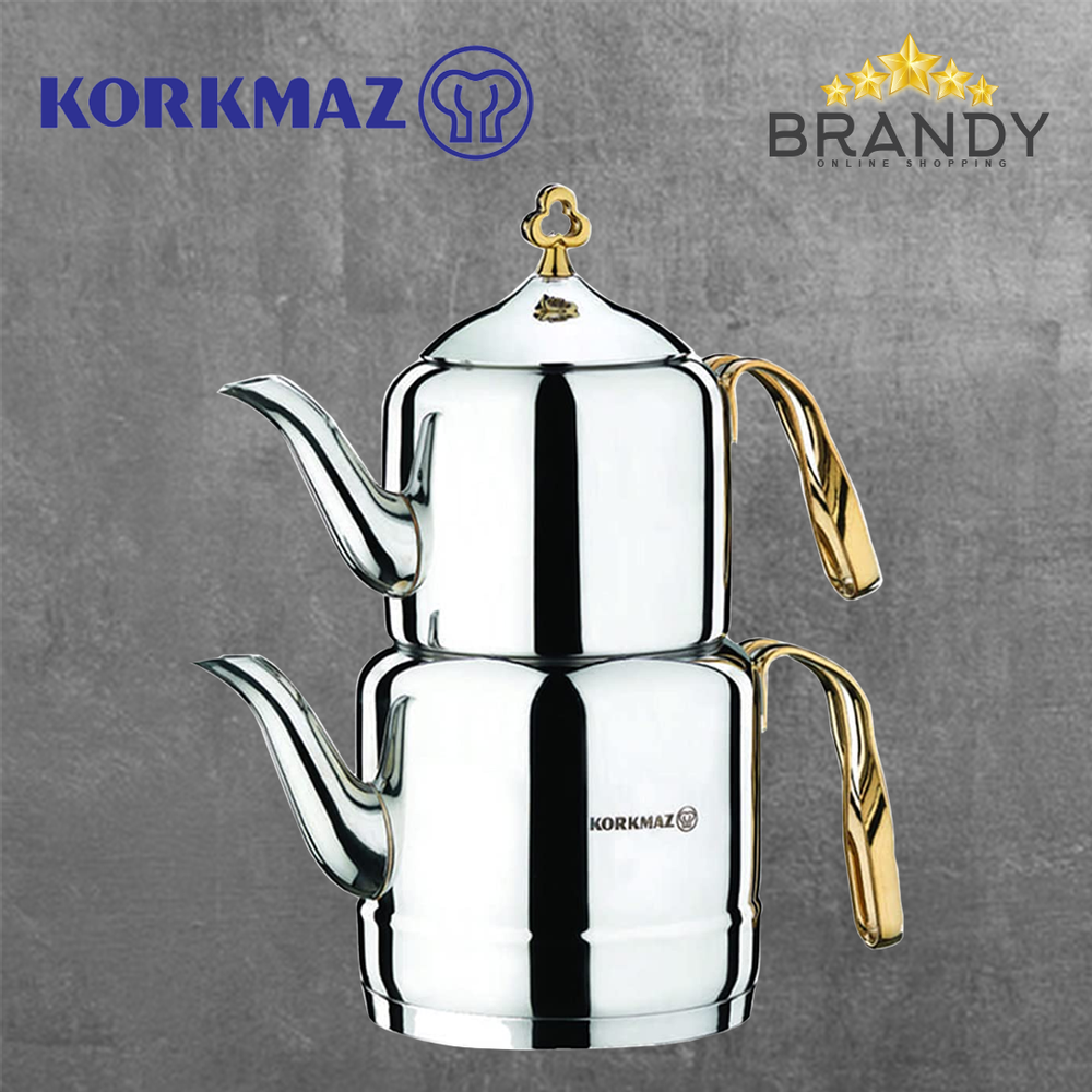 Cintemani Gold Double Tea Pot, Stainless Steel, 1.1L & 2L