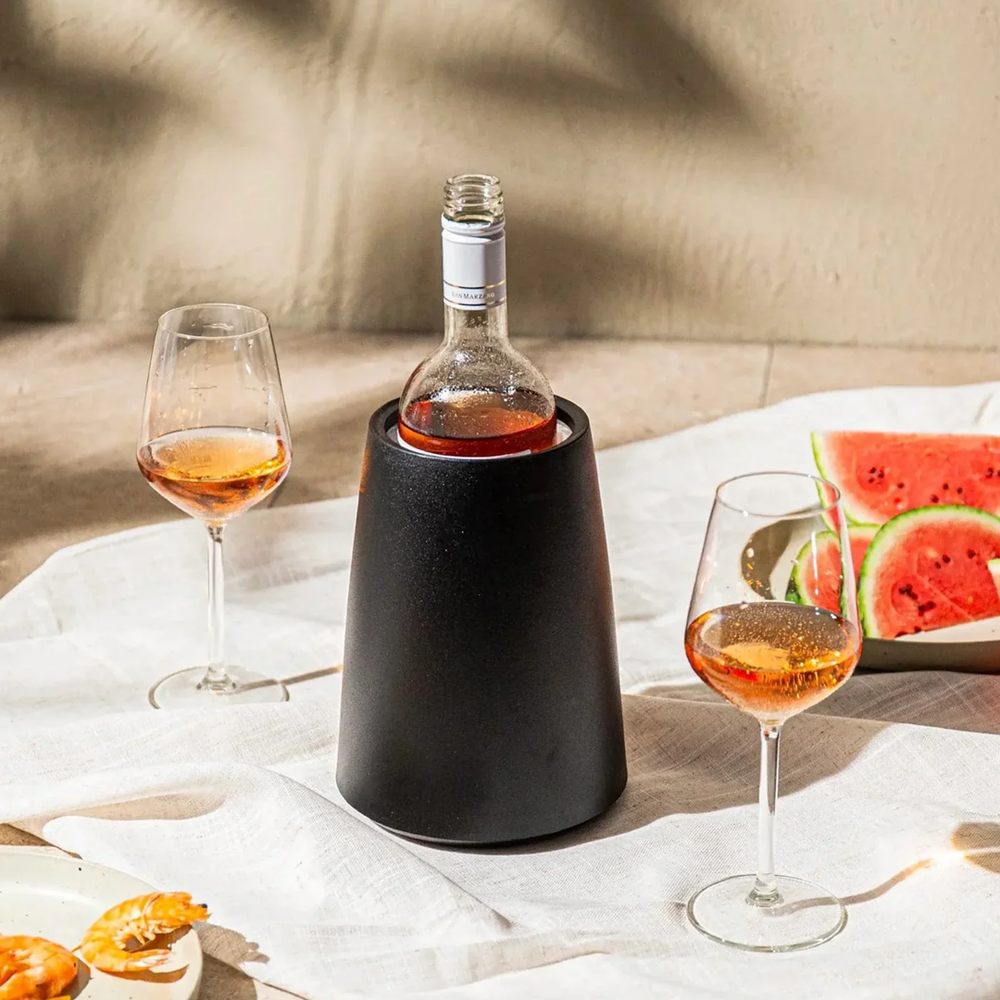 Iceless Wine Bucket Cooler Elegant Black