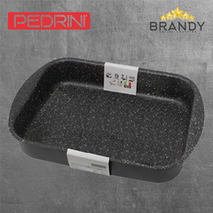 Pedrini Rectangular Oven Tray 35 x 25 cm Proglider Non-stick Marble-1