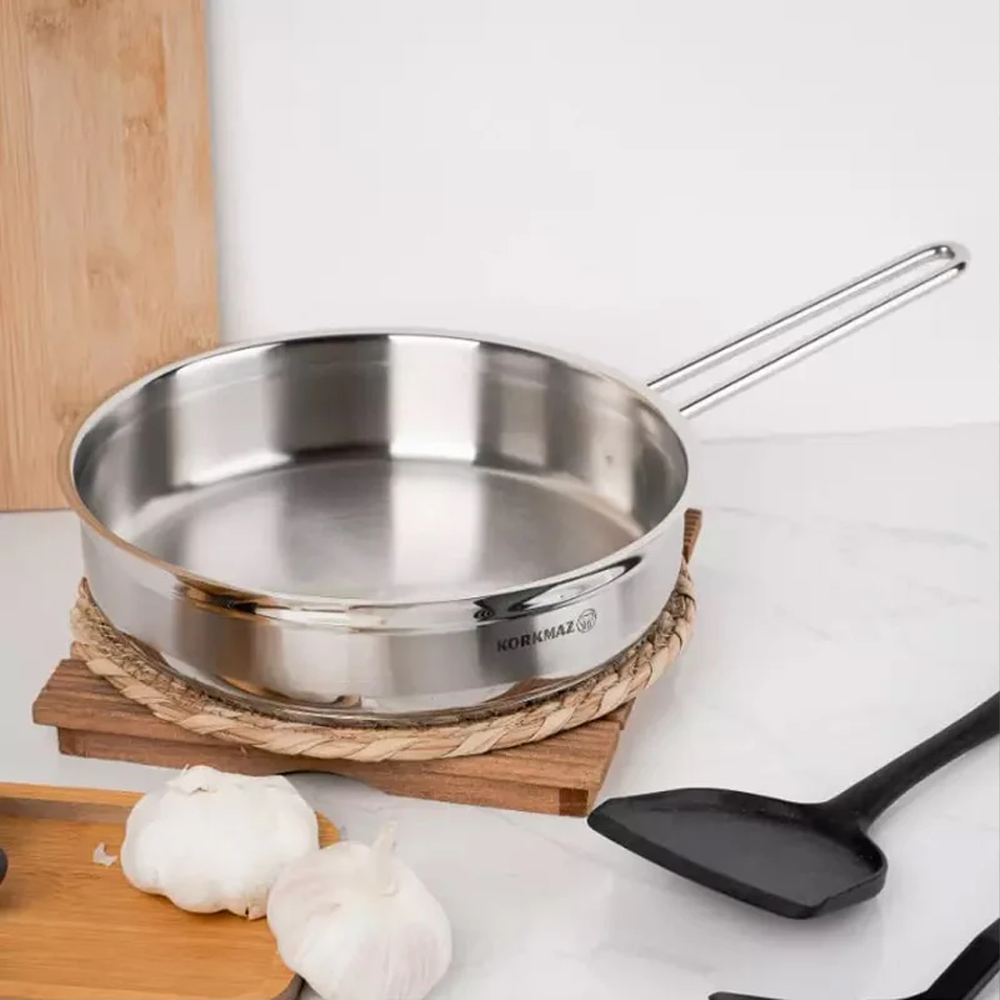 Alfa Frypans Stainless Steel, 18/10, 24cm & 26cm, Versatile Cookware