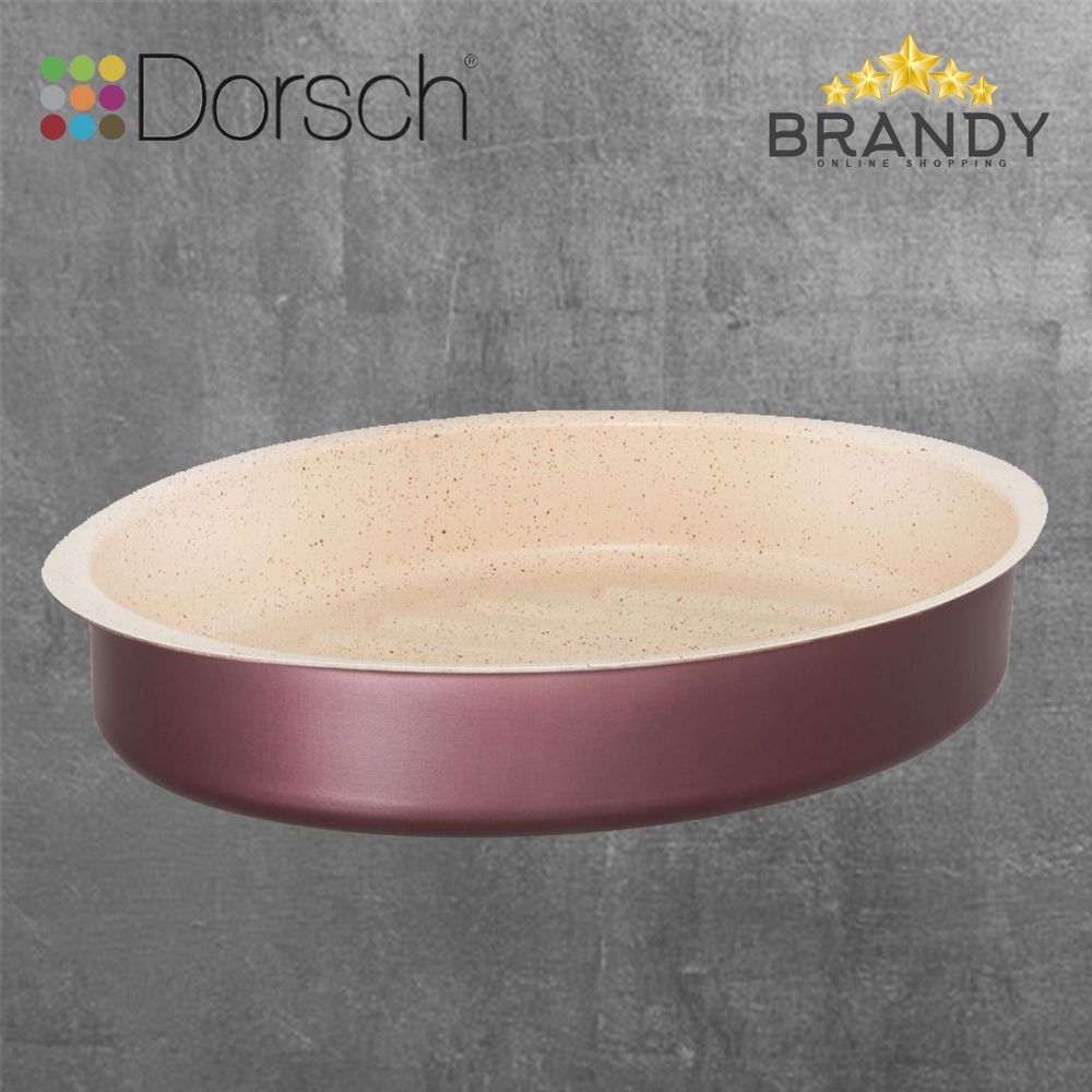 Premium Granite Oval Roaster, Burgundy, Non-Stick, 43cm