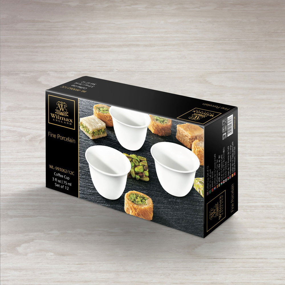 Espresso Cups Set 12pcs Porcelain 75ml