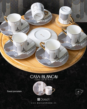 Casa Blanca Coffee Cups Set 6pcs - Porcelain, 90ml