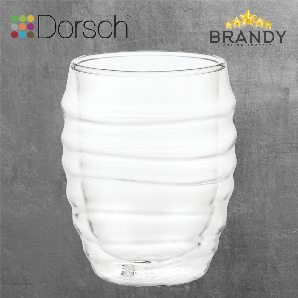 Wavy Double Glass Mugs Set 2pcs