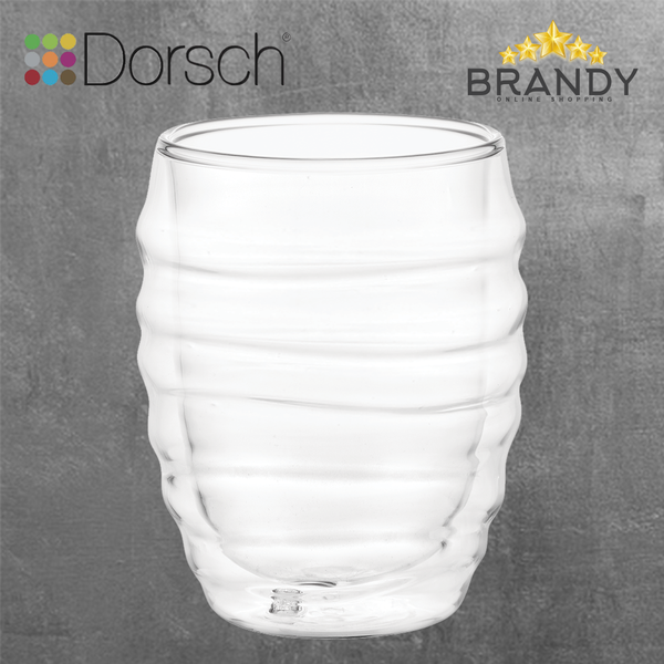 Wavy Double Glass Mugs Set 2pcs