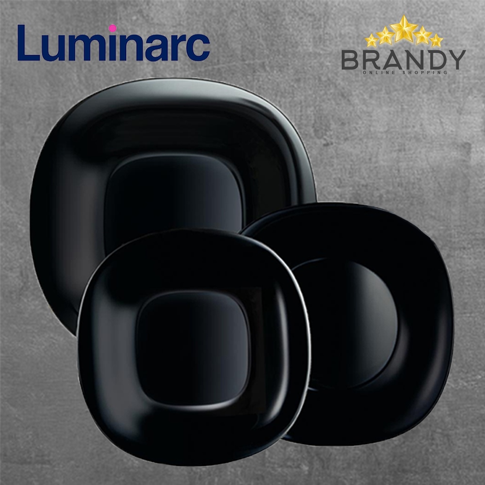 Carine Black Dinner Set 18pcs Opal Glass