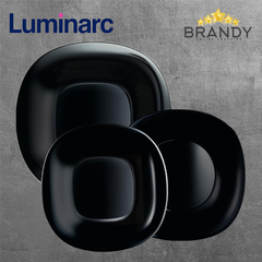 Carine Black Dinner Set 18pcs Opal Glass