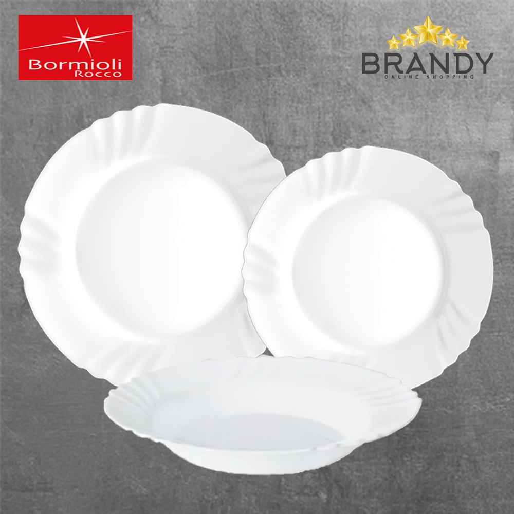 Ebro Dinner Set 18pcs Opal Glass Plates