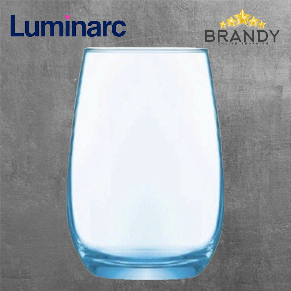 Maine Blue Long Cups Set 6pcs, 37cl Glass Drinkware, Elegant Tableware