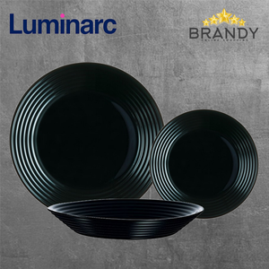 Harena Black Dinner Set 18pcs Opal Glass