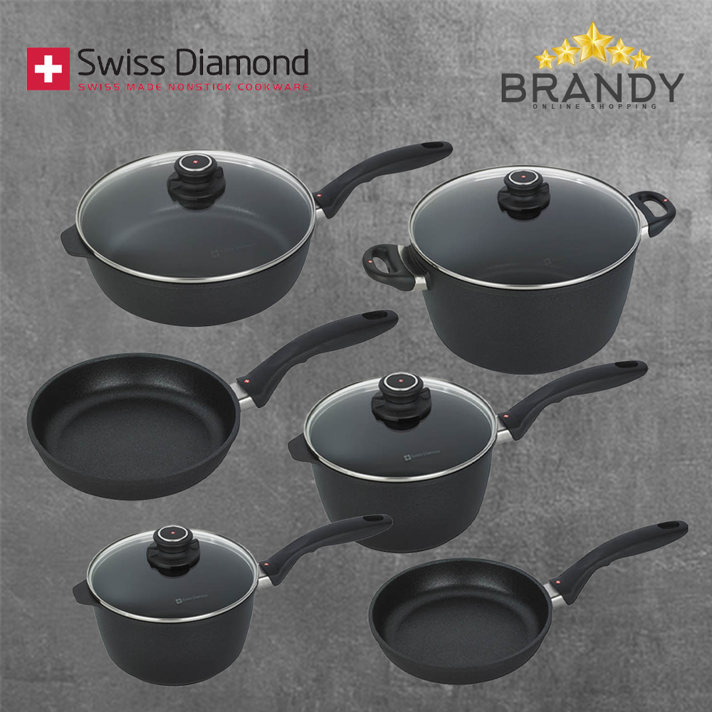 Diamond Cookware Set 10pcs Non-Stick Black