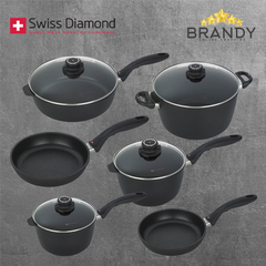 Diamond Cookware Set 10pcs Non-Stick Black