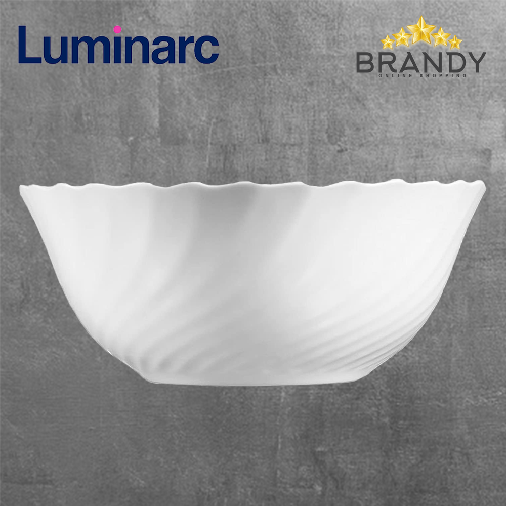 Trianon White Salad Bowl 24cm Opal Glass