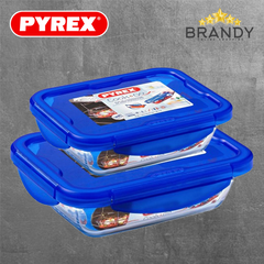 Pyrex Cook & Go 2-Piece Rectangular Borosilicate Glass Set 0.8L/1.9L