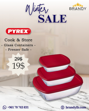 Cook & Store Set 3 Containers With Red Lid