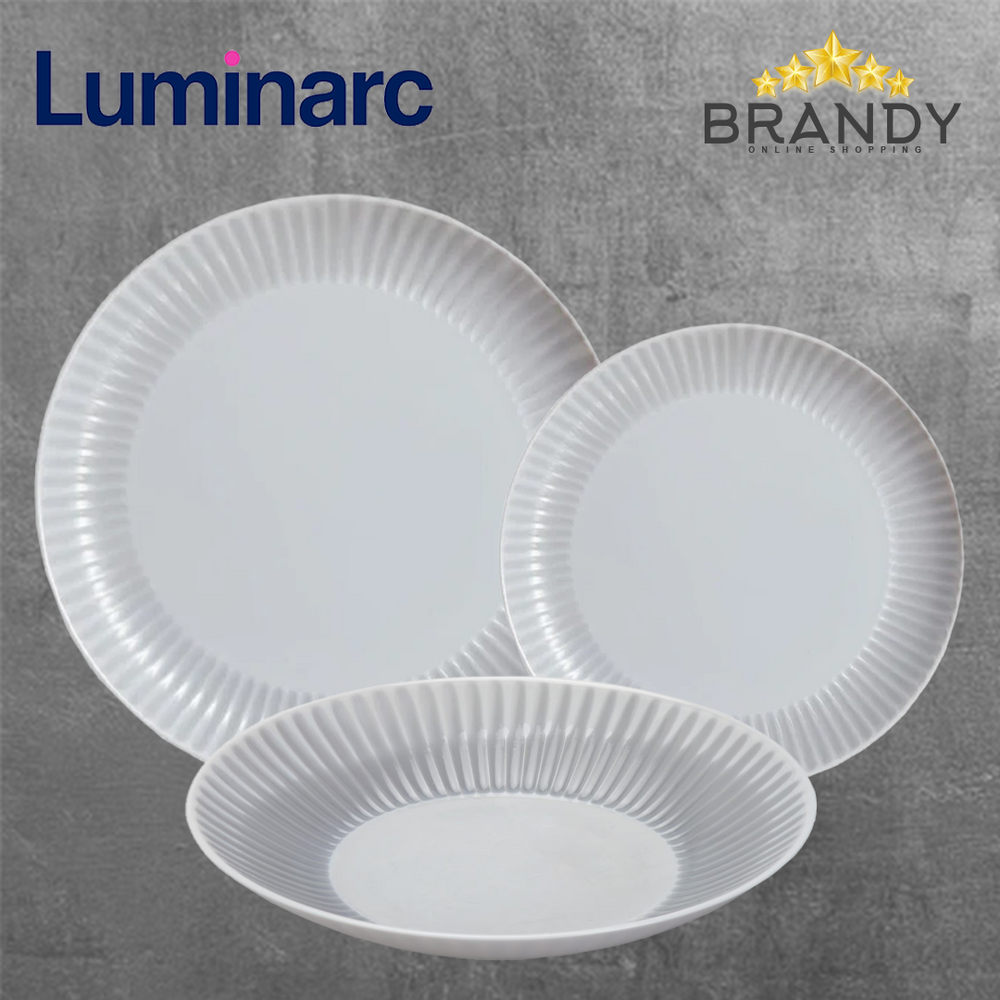Luminarc Cottage Granite 18-Piece Opal Glass Dinner Set