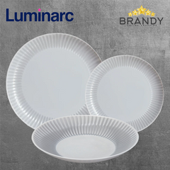 Luminarc Cottage Granite 18-Piece Opal Glass Dinner Set