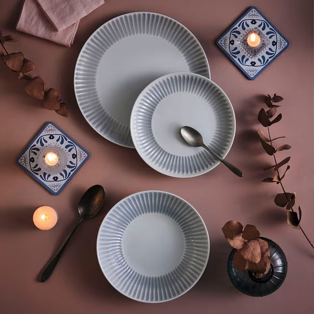 Luminarc Cottage Granite 18-Piece Opal Glass Dinner Set