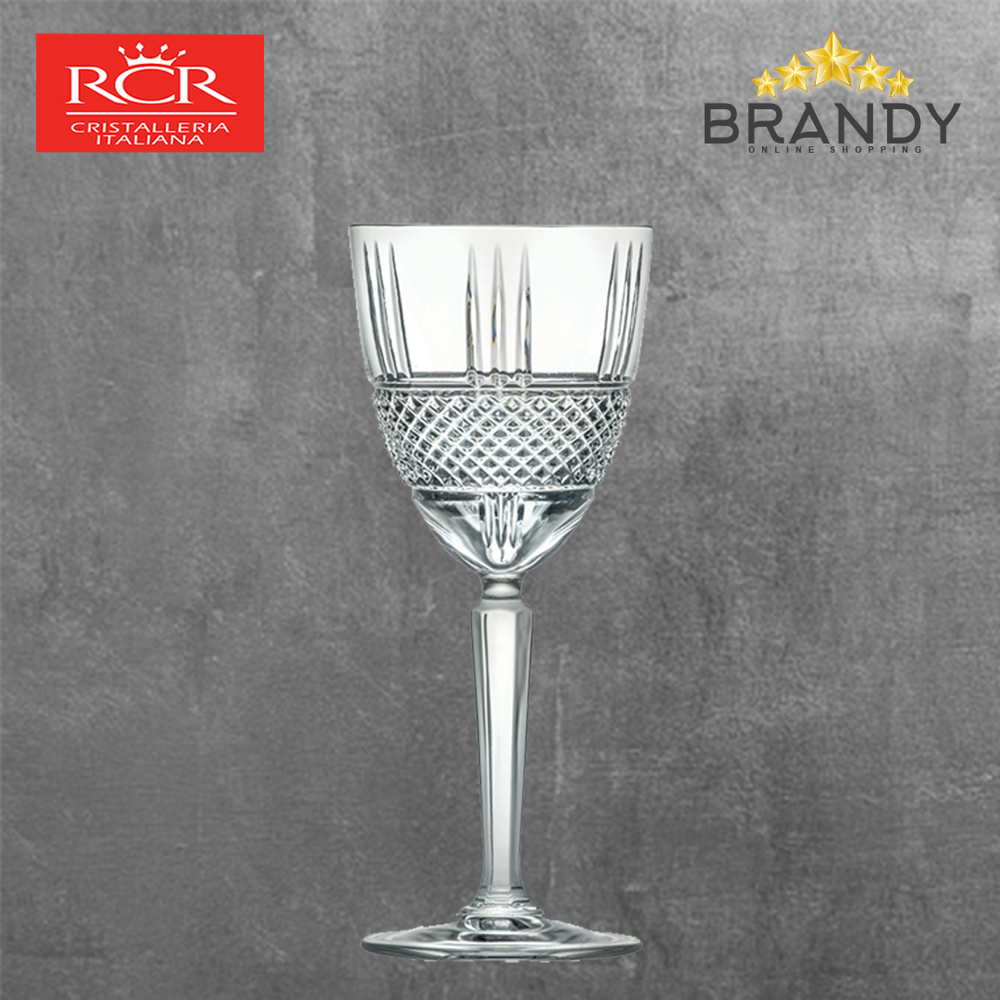 Brillante Wine Glasses Set 6pcs, Crystal Glass, Made in Italy
