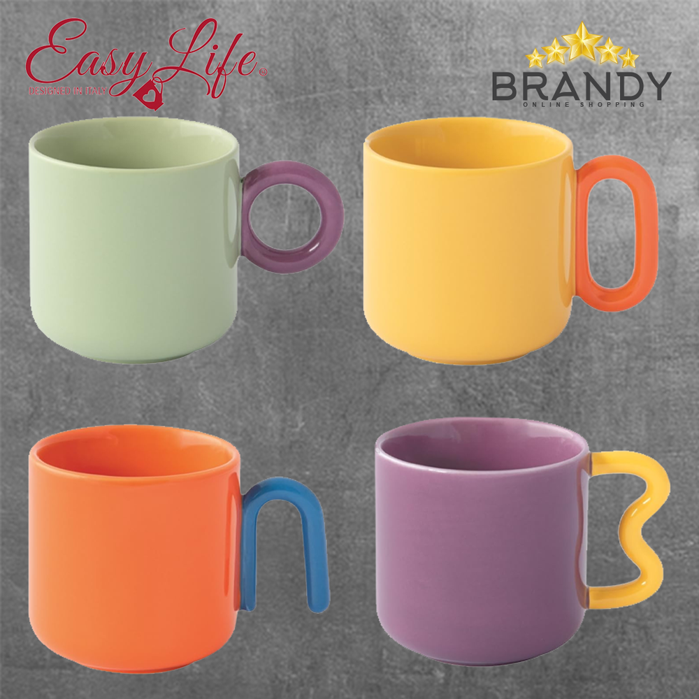 Creative Mugs Set 4pcs, Porcelain, 350ml