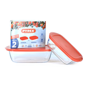 Cook & Store Set 2 Containers With Red Lid