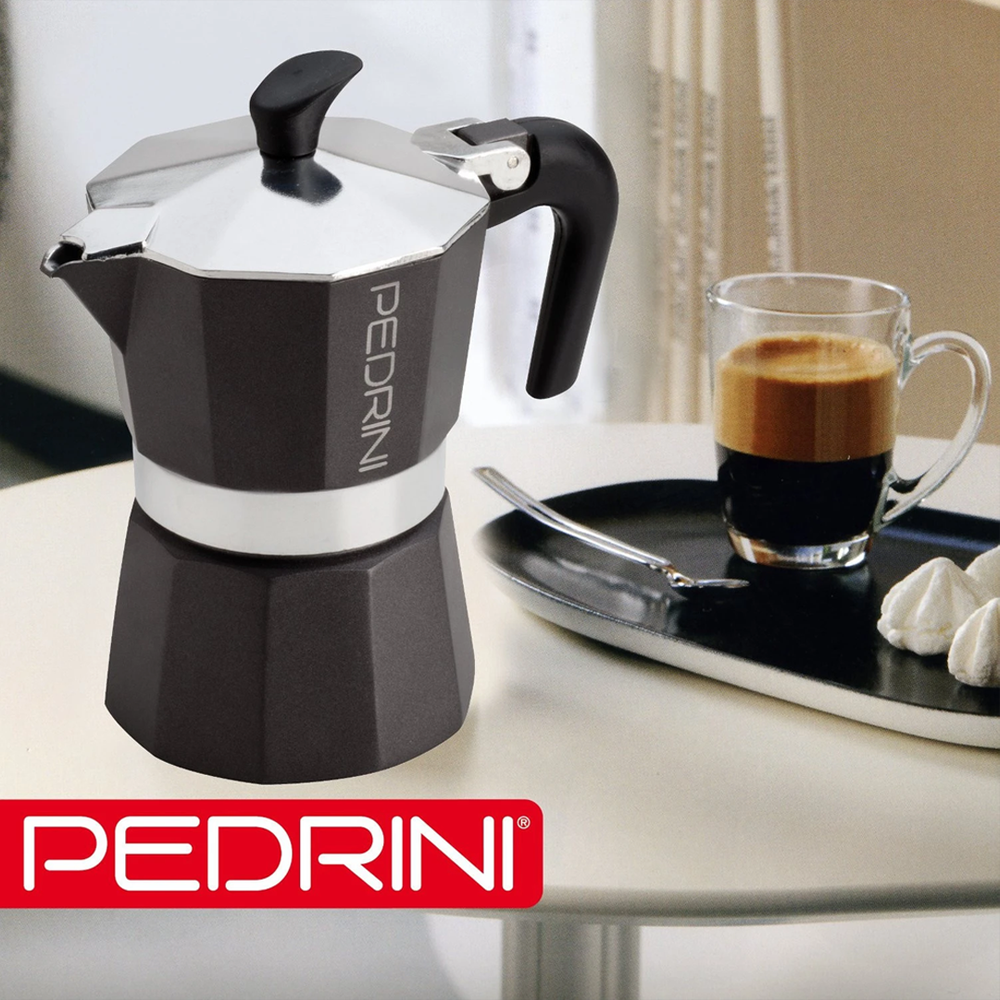 Black Italian Coffee Maker, Pedrini