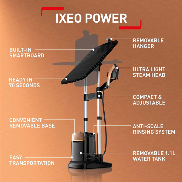 Ixeo Power Iron & Steam QT2020, Adjustable Board, 2170W, 1.1L, Black