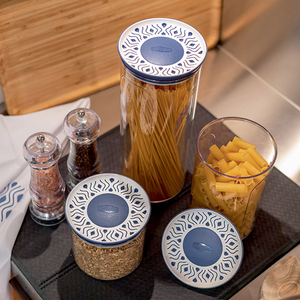 Tosca Blue Round Jar Set - 0.7L, 1.2L, 2.2L