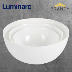 Luminarc Selection Set of 3 Salad Bowls Opal Glass Made in France-1