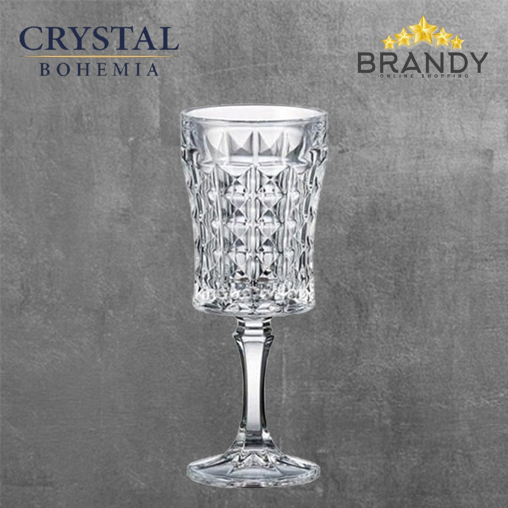 Diamond Wine Glasses Set 6pcs, 200ml Crystal