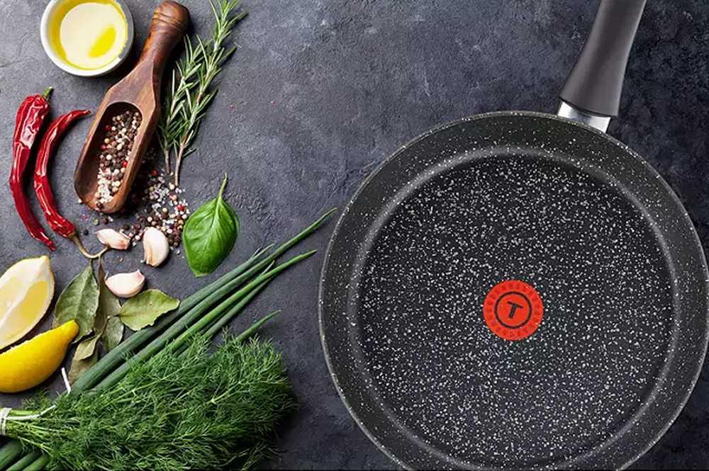 Dark Stone 14-Piece Cookware Set, Non-Stick Black Marble