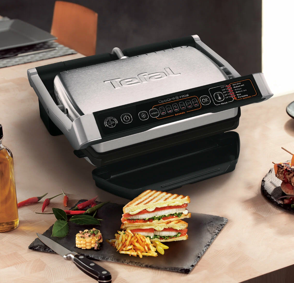 Optigrill+ Initial GC706D34 Electric Grill with Adjustable Temperature, 2000W, 6 Programs