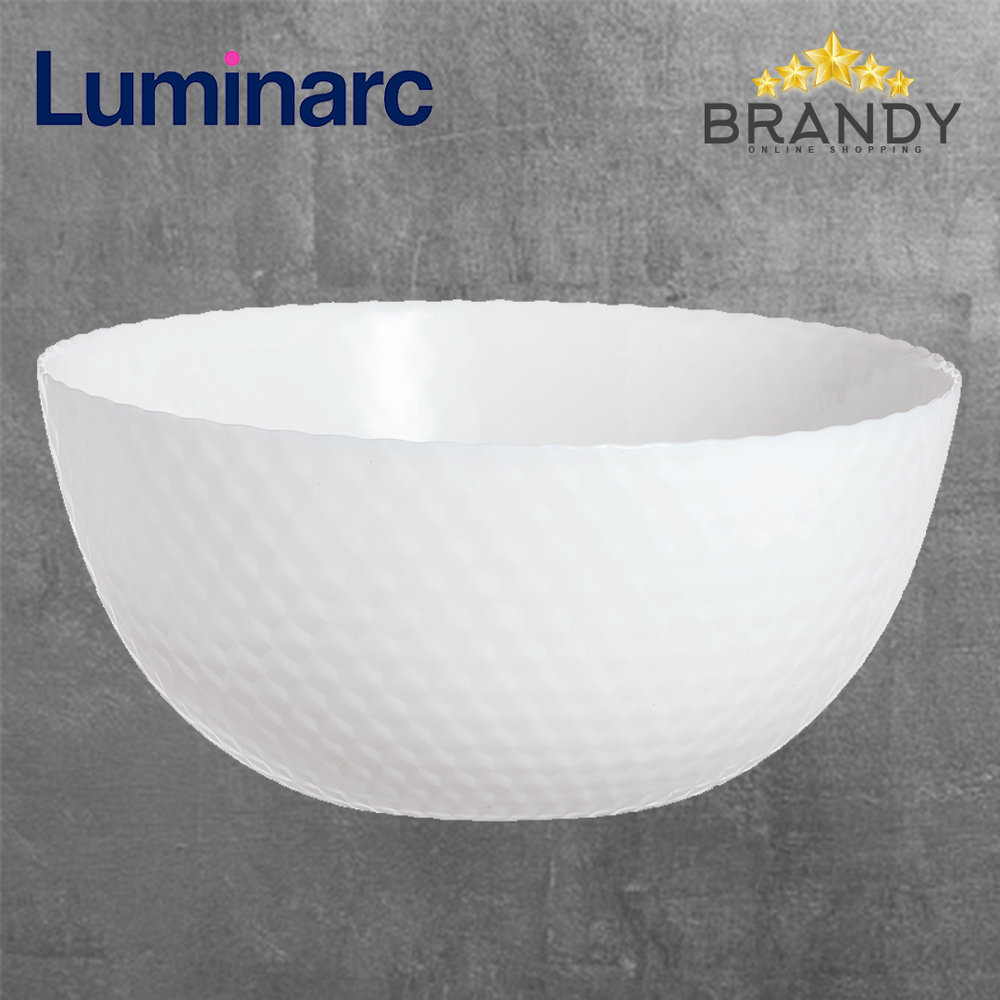 Pampille White Salad Bowl 24cm Opal Glass
