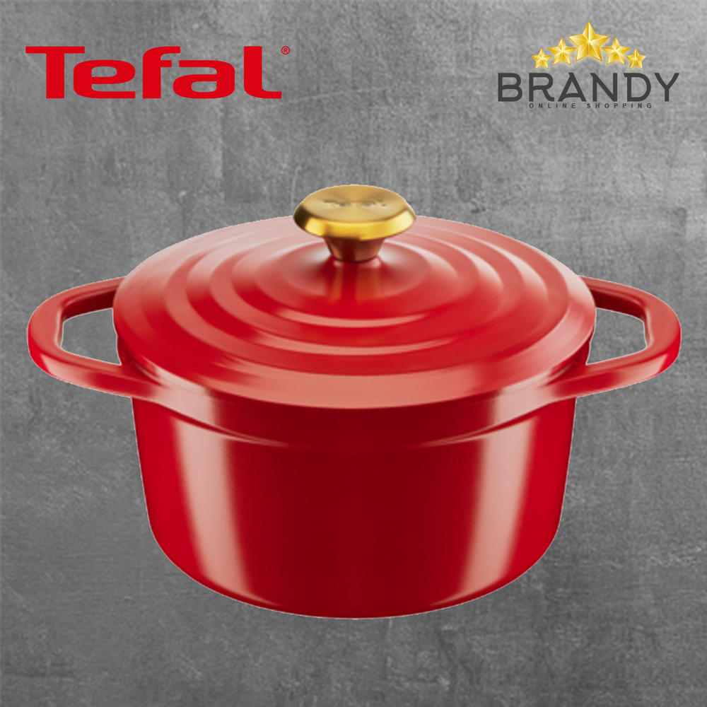Air Cast Aluminum Pots, Red, 20cm & 24cm