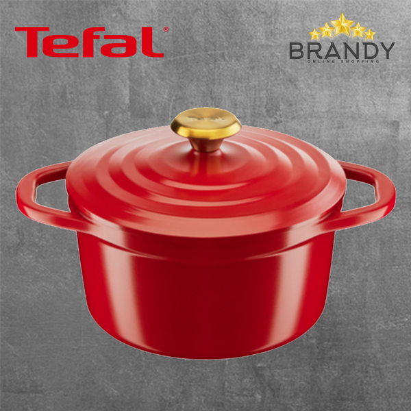 Air Cast Aluminum Pots, Red, 20cm & 24cm