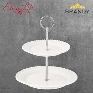 Tiffany White Two Tier Cake Plate