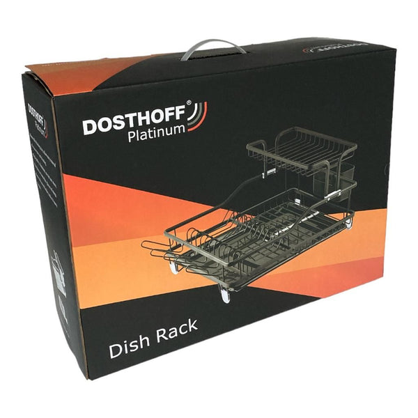Black Aluminium Dish Rack with Cutlery Holder