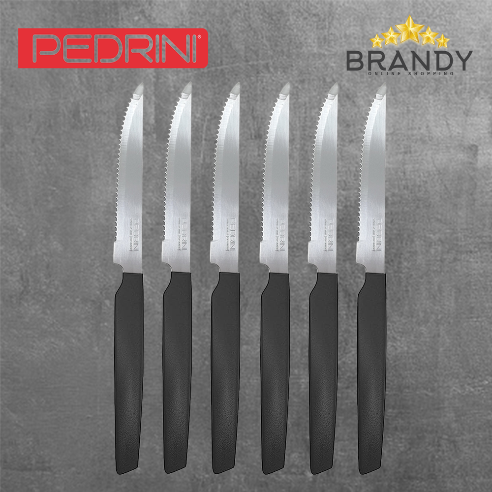 Black Knives Set 6pcs Stainless Steel