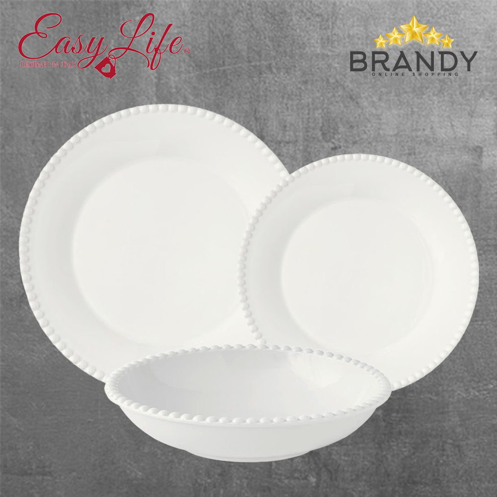 Tiffany White Dinner Set 18pcs Porcelain
