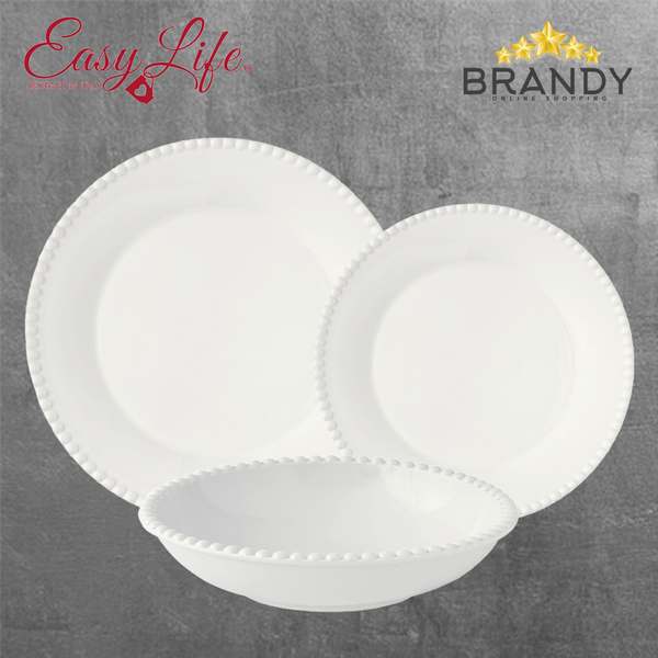 Tiffany White Dinner Set 18pcs Porcelain