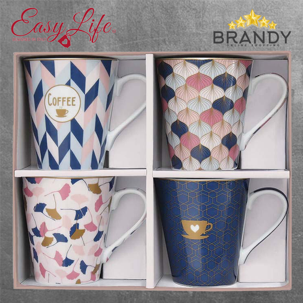 Home Mugs Set 4pcs Porcelain 300ml