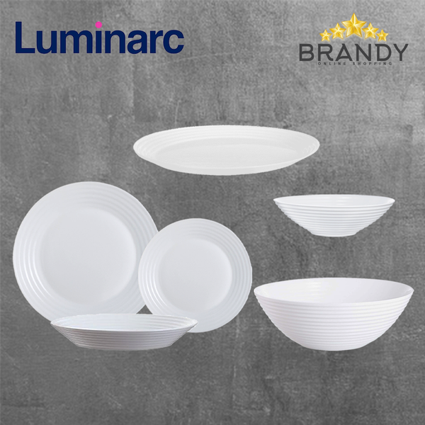Harena White Dinner Set 46pcs Opal Glass