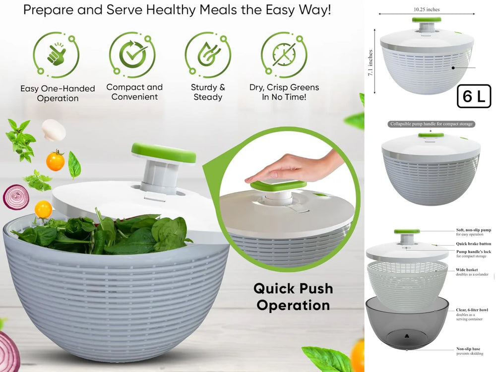 Dosthoff Jumbo Quick Dry Salad Spinner 6 L 26 x 18 cm