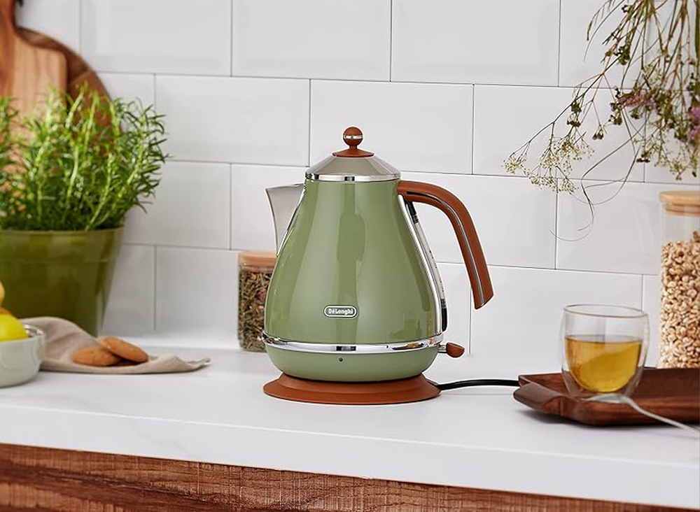 Icona Vintage Electric Kettle Green 1.7L Retro Stainless Steel Kettle