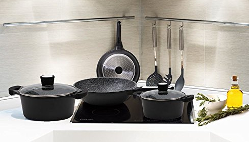 Magma Stone Pot - Non-Stick Cookware with Glass Lid