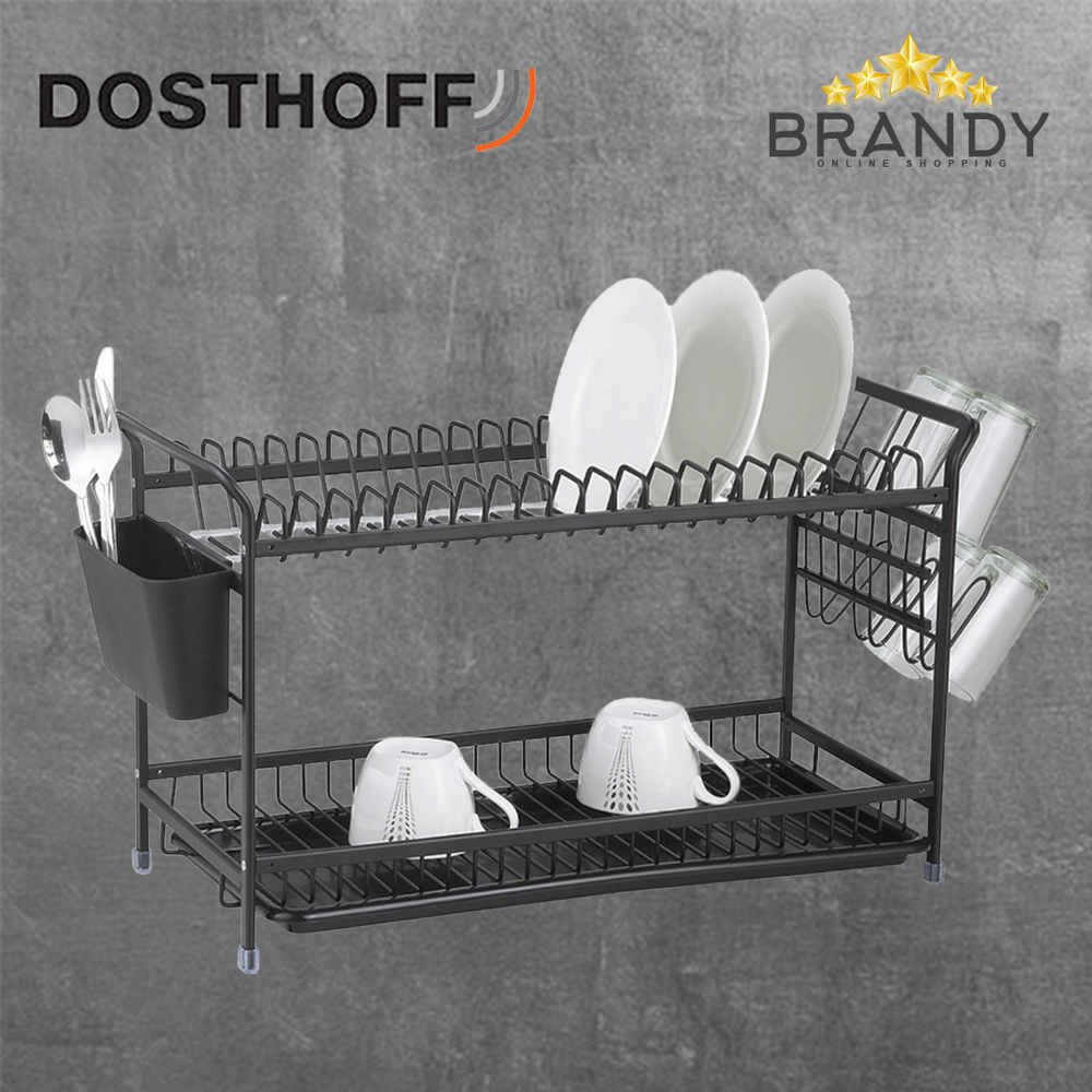 Aluminium Dish Rack 2 tiers Black