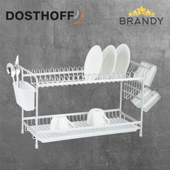 Dosthoff Aluminium Dish Rack 2-Tier 64.5 x 24.5 x 34 cm