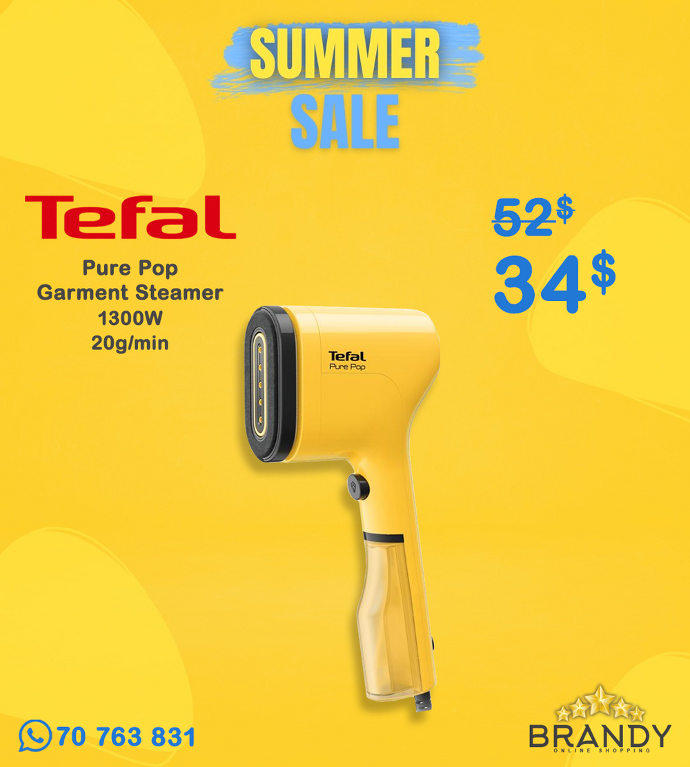 Tefal Pure Pop DT2026 Handheld Garment Steamer 1300W 20 g/min Sunshine Yellow